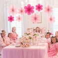 thumbnail image 5 of Slccxzc 9pcs Pink Paper Flower Fan Set Wall Backdrop Hanging Party Decorations, 5 of 7