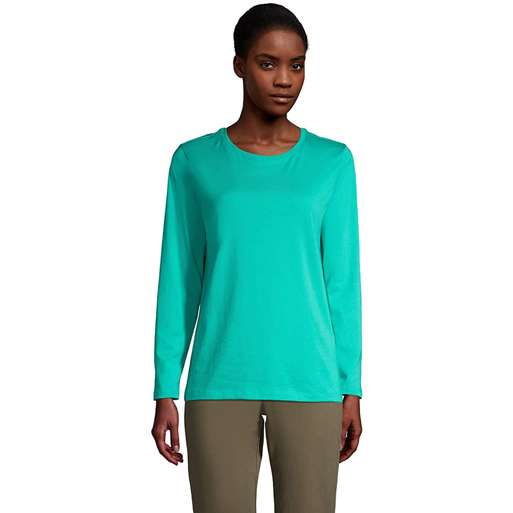 T-Shirt Décontracté en Coton Supima à Manches Longues pour Femmes