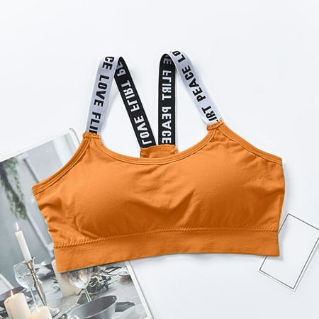 FUNUONY Big Sale!! Push Up Bras for Women 2025 Trendy Bra for Women Sports Bra Tops for Top Fitness Yoga Female Sportswear Vest Tank Tops Sport Up Bralette Top Orange One Size