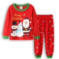thumbnail image 1 of Pijamas de Papá Noel para niños, ropa de dormir roja de manga larga, pantalones a rayas, ropa de casa de Navidad para niños, 1 of 2