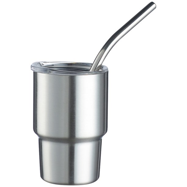 Fría Sublimación Pequeña Aislamiento Al Acero Inoxidable 2oz Con Pajita para Fiesta Champaign