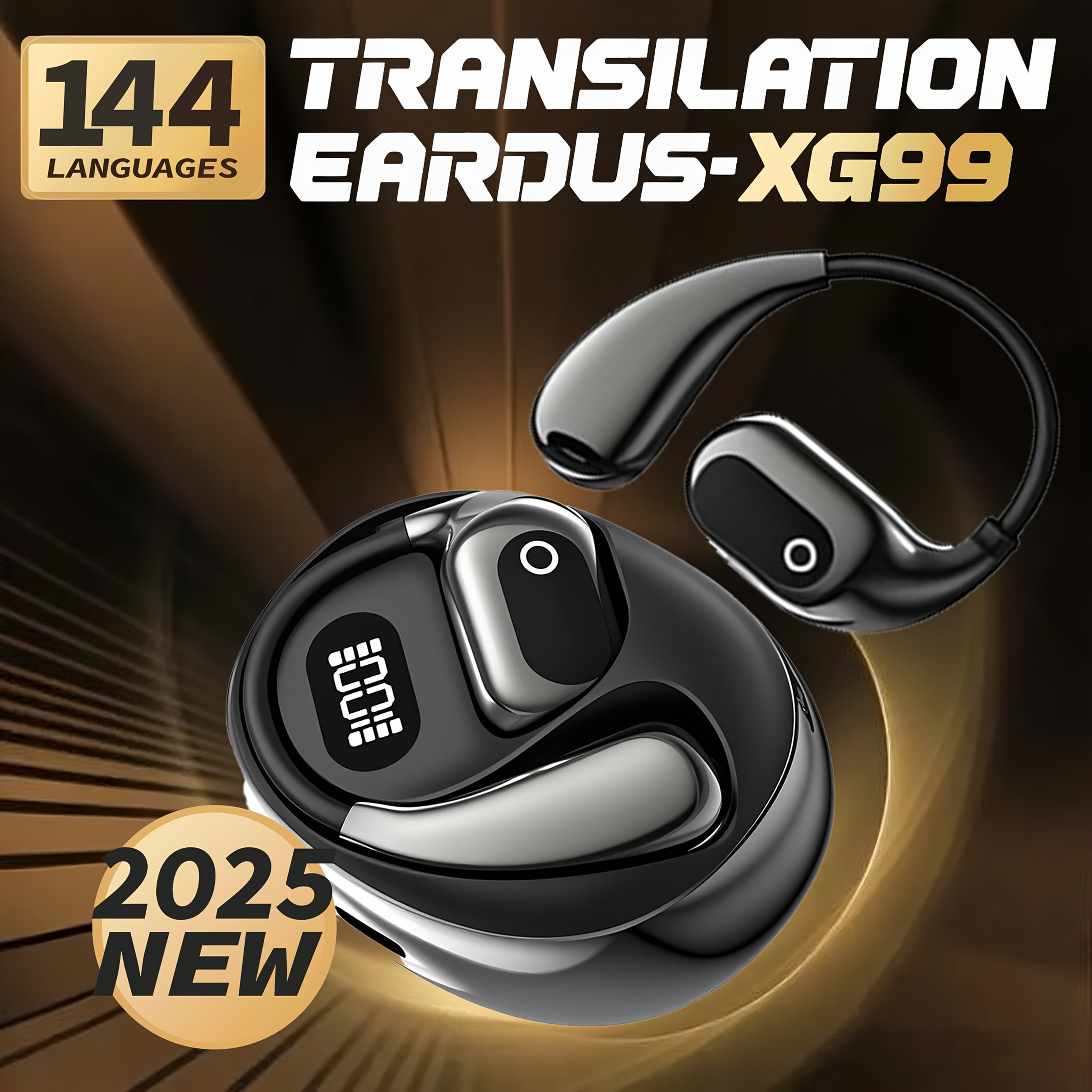 AI Language Translator Earbuds, OWS Wireless 5.2 Open-Ear Buds with Real-Time 144-Language Translation for Travel, Business & Learning, 3-in-1 Bluetooth Headphones, Audifonos, Noise Cancelling
