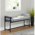 thumbnail image 3 of LumiSource Black Metal, Grey Wood, Light Grey Fabric Kari Bench, 3 of 4