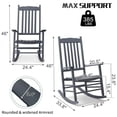 thumbnail image 5 of Ktaxon Solid Poplar Wood Rocking Chair, High Back Ergonomic Patio Rocker for Lawn Porch Garden Indoor Outdoor, Gray, 5 of 13