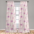thumbnail image 4 of Ambesonne Fashion Curtains, Roses Realistic Pattern, Pair of 28"x63", Soft Pink and Pale Mauve, 4 of 5