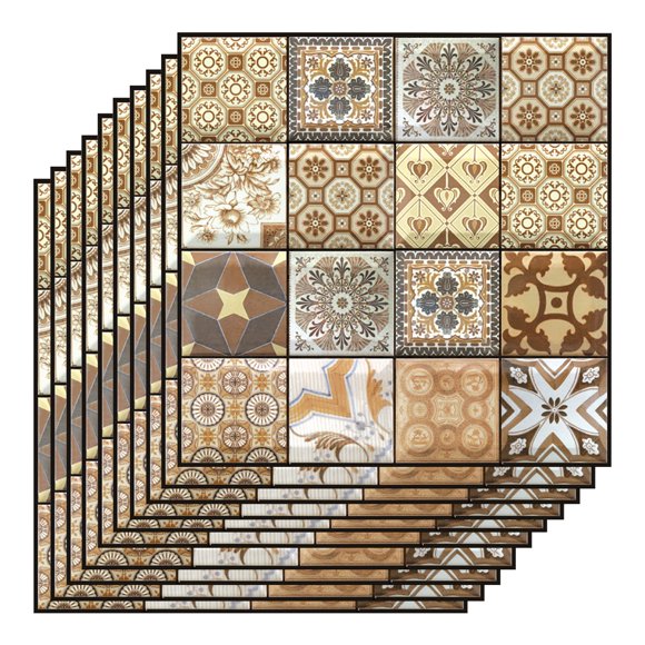Yeacher 3 Dimension Multicolor Geometric Pattern Water-resistant Moistureproof Removable Self Adhesive Wallpaper Peel & Stick PVC Wall Stickers for Living Room Bathroom Kitchen Countertop