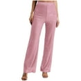 thumbnail image 2 of TiaoBug Womens Glitter Sequins Wide Leg Pants Rave Dance Fully Lining Loose Bling Trousers Pink XXL, 2 of 4