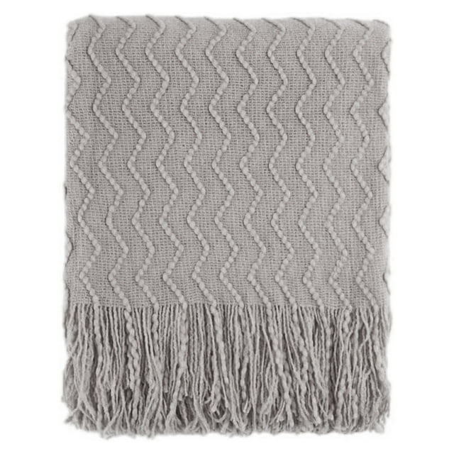 Kastfilt Texturerad Enfärgad Mjuk Soffa Dekorativ Stickad Filt, 127 cm x 152 cm