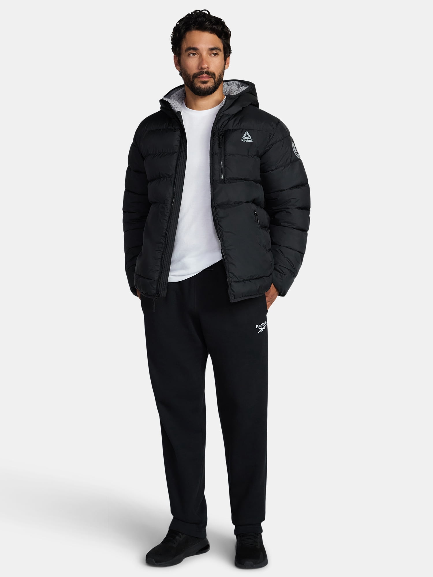 Reebok Men and Big Men's Puffer Coat with Hood, Heavyweight, Sizes S-3XL