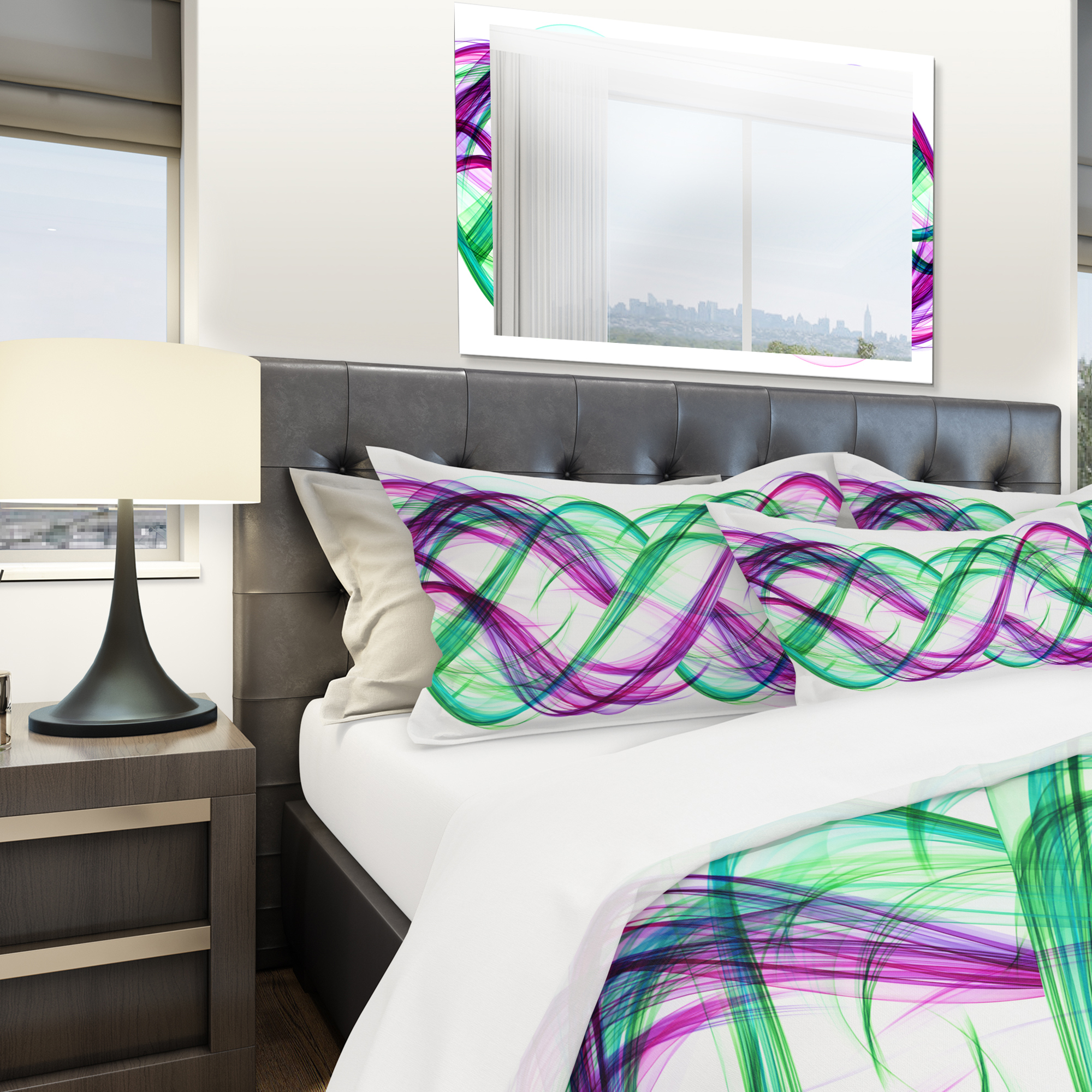 Designart 'Green and Purple Tango' Modern & Contemporary Duvet Cover Set