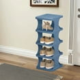 thumbnail image 6 of AuroraX Freestanding Shoe Rack Stackable 4 Pairs 5 Tiers for Entryway,Shoe Organizer,Tall Blue Front Door Garage Shoe Storage for Small Space, 6 of 6