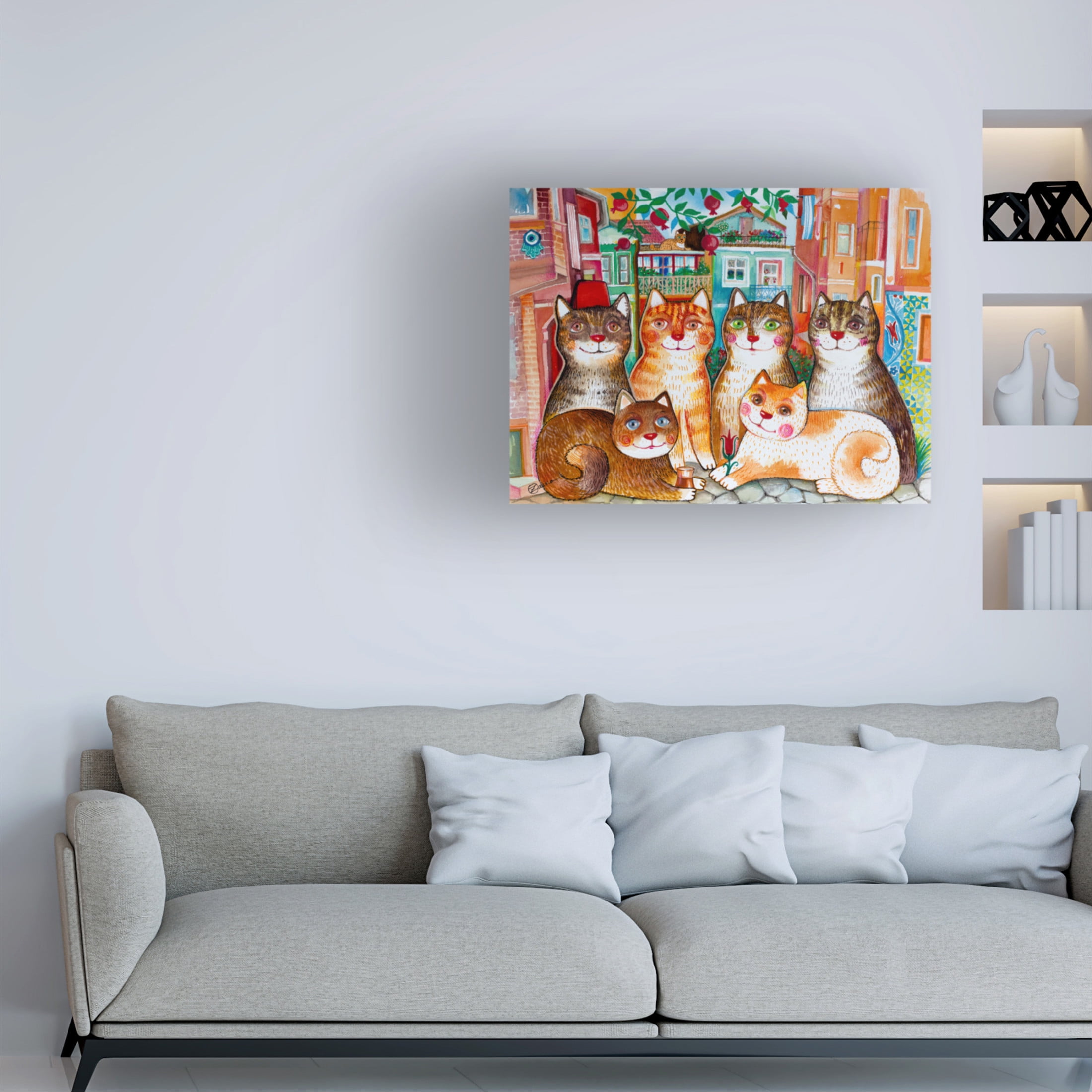 Canvas Wall Art - Oxana Zaika 'Cats Of Istanbul Turkey' Wall Art for Living Room, Bedroom, or Office Décor by Trademark Fine Art - 19 x 14 Inches