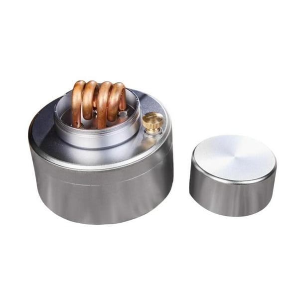 Quemador de alcohol para horno de campamento con capacidad de 200 ml. Quemador de alcohol. Plata