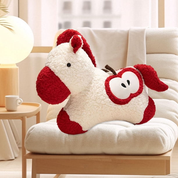 Caballo de peluche de juguete, adorno de año Nuevo chino, encantador y cómodo muñeco de peluche, juguetes de peluche suaves para niños, niños y niñas,