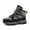 e#200Black489, variant on CAIVO Boys Winter Fuzzy Ankle Boots Comfortable Warm Athletic Sneakers Toddler Kids Outdoor Play Casual Walking Cozy Solid Color Child Shoes