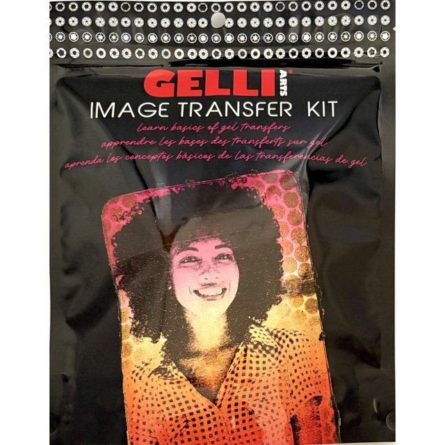 Kit de transferencia de imágenes Gelli Arts con set de placa de gel de 7,6 x 12,7 cm