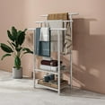 thumbnail image 3 of Towel Racks for Bathroom Metal Towel Rack Standing with Storage Shelf Bathroom Accessories Bath Towel Holder Next to Tub or Shower &Silver ( ), 3 of 8