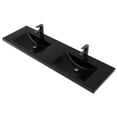 thumbnail image 2 of Eclife 60 Black Resin Integrated Double Bathroom Sink, Water Saving, Stain Resistant, 2 of 11