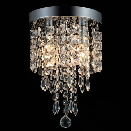 

2-Light 8 Crystal Chandelier Ceiling Light Fixture for Bedroom Living Room More