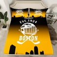 thumbnail image 2 of Erosebridal American Boston Sheet Set Twin, Football Player Bedding Sets Twin Size, Black Orange Reversible Twin Sheet Sets, Microfiber Bedroom Decor, 3pcs, 2 of 7