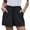 Black, variant on Casual Linen Shorts For Women, Drawstring Elastic Waist Split Side Summer Line Comfy Lounge Short With Pocket White S