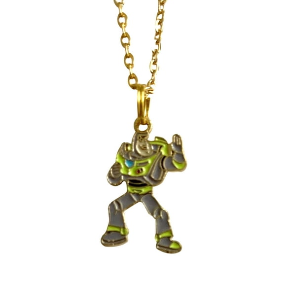 Buzz Lightyear Cartoon Character Figure Enamel Metal Pendant Necklace