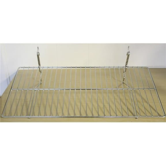 BSK2412-CH 23.5 x 12 in. Wire Shelf for Grid & Slat Wall, Chrome