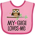 thumbnail image 3 of Inktastic My Gigi Loves Me Girl Owl Girls Baby Bib, 3 of 4