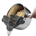 thumbnail image 1 of Colador de cocina de silicona con clip para escurridor de sartenes, 1 of 5
