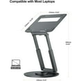 thumbnail image 4 of Telescopic Laptop Stand for Desk with 360° Swivel Base, Sit to Stand, Height Adjustable, Portable Riser Holder for Good Posture, Compatible with MacBook Pro, All Laptops 10-17"-Gray, 4 of 9