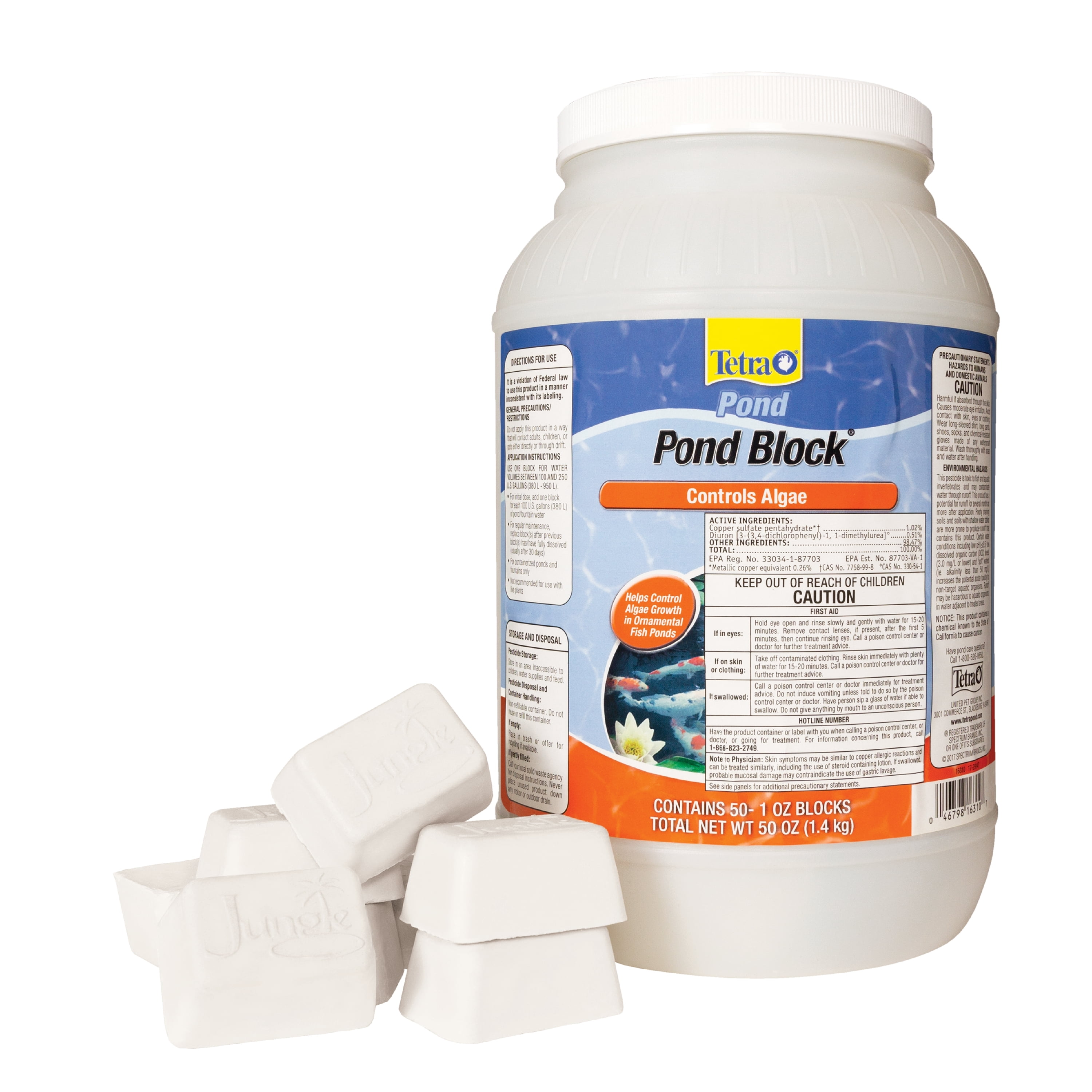 TetraPond Pond Block, Helps Control Algae Growth In Ornamental Fish Ponds, 50 Count