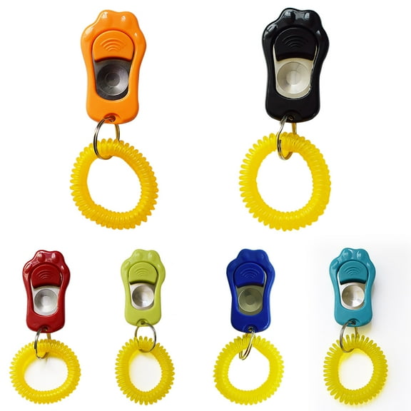 Walbest Universal Animal Pet Dog Training Clicker with Wrist Bands Strap, Assorted Color Dog Clickers for Pet Dog Training & Obedience Aid (Orange)