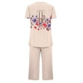 thumbnail image 4 of Aqestyerly Ensemble de Pyjama, Ensemble de Pyjama Décontracté pour Femmes avec Blouse à Manches Courtes et Col Rond et Pantalon Confortable/kaki(m), 4 of 5