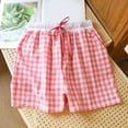 thumbnail image 2 of aidice Summer Womens Shorts Casual Loose Plaid Drawstring Elastic Waisted Homewear Pajamas with Pockets, 2 of 3