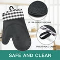 thumbnail image 2 of Anpro Silicone Oven Mitts and Pot Holders Sets, High Heat Resistant Oven Mitts Non-Slip Heat Resistant Oven Gloves for Kitchen Baking BBQ Cooking, Black, 2 of 7