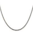 thumbnail image 2 of 925 Sterling Silver Rope Chain Styles Necklace 2.25 mm Diamond-cut 22 inch, 2 of 4