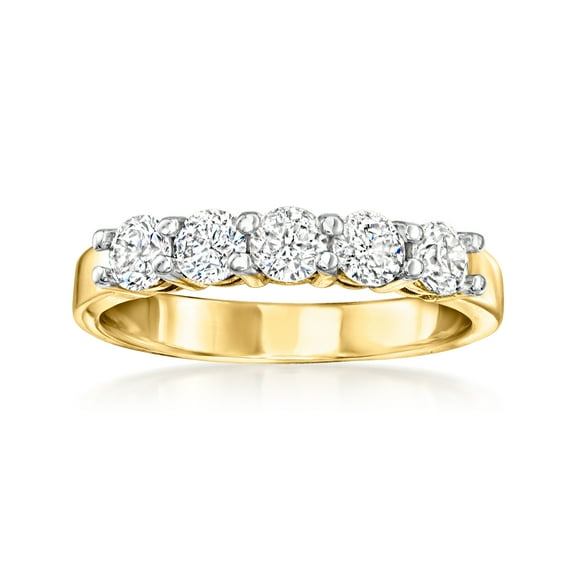 Ross-Simons 1.00 ct. t.w. Diamond 5-Stone Ring in 14kt Yellow Gold, Women's, Adult
