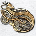 thumbnail image 3 of CafePress - Gold Norse Dragon Zip Hoodie (Dark) - Zip Hoodie, Classic Hooded Sweatshirt with Metal Zipper, 3 of 4