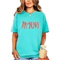 thumbnail image 2 of Floral Amen Shirt for Women and Teens Easter Christian Flower Graphic Tee Seafoam Shirt Adult 2X-Large, 2 of 5