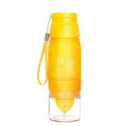 Winnereco Lemon Orange Juicer Cup Travel Manual Juicer Bottle Fruit Squeezer (Yellow)