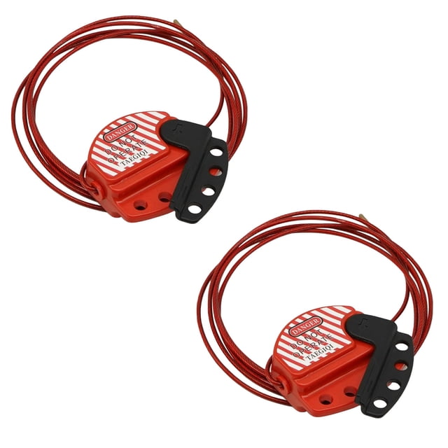 Cable Lock TAEGIQI Lockout Tagout U06, paquete de 2 unidades, acero inoxidable de 2,4 m