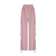 thumbnail image 6 of Annhoo Womens Corduroy Pants Casual High Waisted Side Drawstring Trousers Loose Cozy Straight Leg Pants with Pockets, 6 of 6