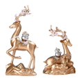 thumbnail image 4 of Figuras de estatuas de elk de 2 piezas Familia Fengshui Ornamentos Ornamentos Artewards año Nuevo Tablero de bodas Esculturas de ciervos de Dorado, 4 of 8