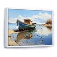 thumbnail image 2 of Designart "Fishing Boat by the Lake II" Coastal Framed Wall Art - Coastal Blue Coastal Boat Hallway Framed Wall Art Decor, 2 of 6