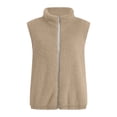 thumbnail image 6 of Lutiedan Fuzzy Flannel Vest for Women Cozy Sleeveless Fleece Zip Up Outerwear Vest Casual Stand Collar Winter Jackets S-XXL, 6 of 8