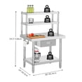 thumbnail image 2 of Dextrus 36"×24" Stainless Steel Table with Overshelves and Paper Towel Holder and Drawer, Work Table with 36" X 12" Shelf, Metal Table Prep Table, 2 of 6