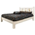 thumbnail image 6 of Homestead Collection Twin Platform Bed w/ Laser Engraved Bear Design, Clear Lacquer Finish, 6 of 7