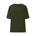 thumbnail image 2 of Jalioing Women's Oversized T Shirt Loose Short Sleeve Dropped Shoulder Tee Crew Neck Solid Color Summer Tops, 2 of 6