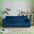 thumbnail image 6 of 81'' Modern Navy Blue Velvet Sofa – Deep Cushions, Sturdy Frame for Living Room & Bedroom | Blue | Velvet | Square Arms, 6 of 17