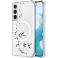 thumbnail image 2 of Étui Magnétique pour Samsung Galaxy S22 [Compatible avec Magsafe] Motif Floral Transparent Design Imprimé Flexible Acrylique Antichoc Étui de Protection Fleur, Fleur de Poirier Blanche, 2 of 4